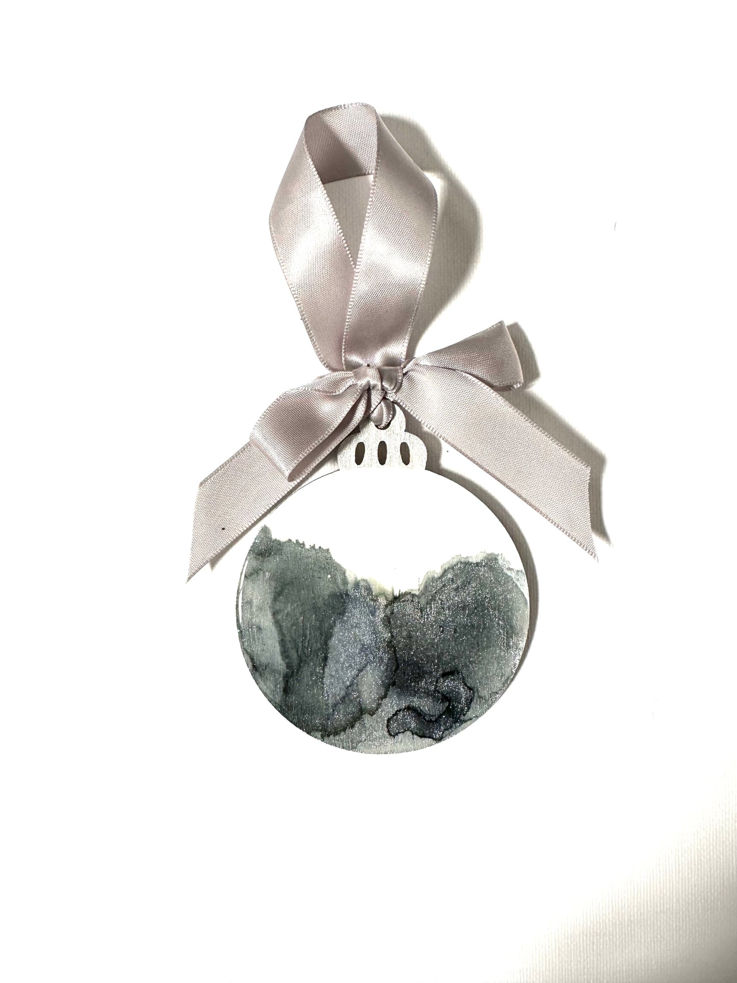 Wooden Tree Decoration - Grey Ink