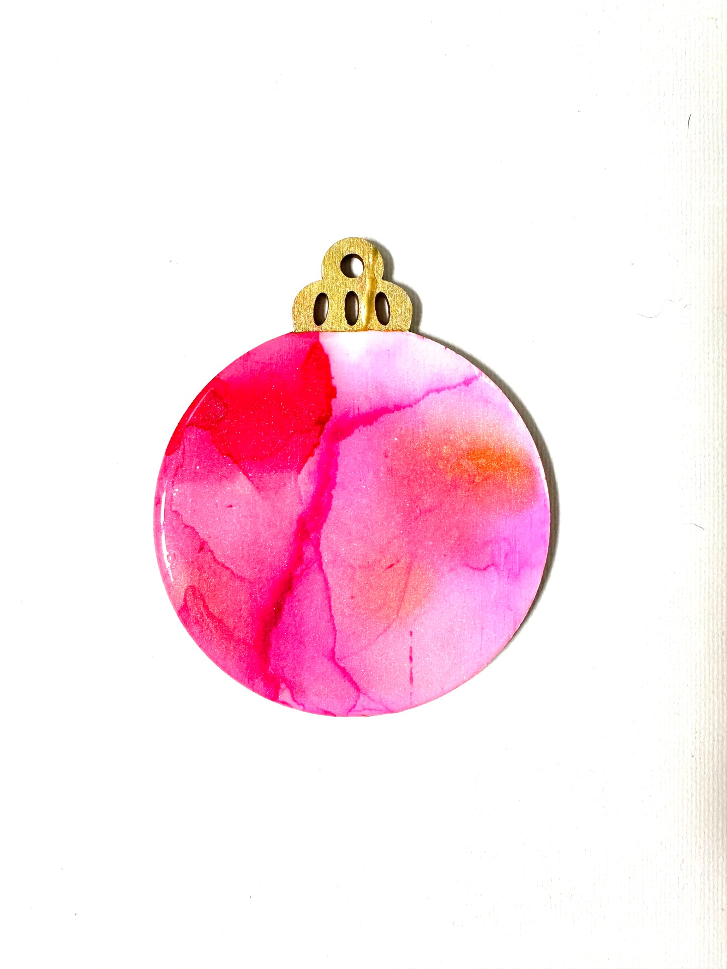 Wooden Tree Decoration - Pink Ink