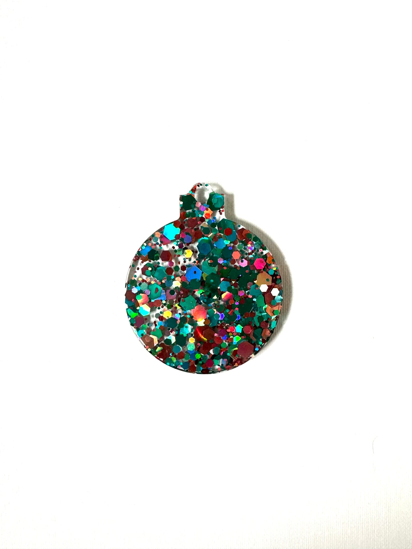 Teal Glitter Resin Tree Decoration