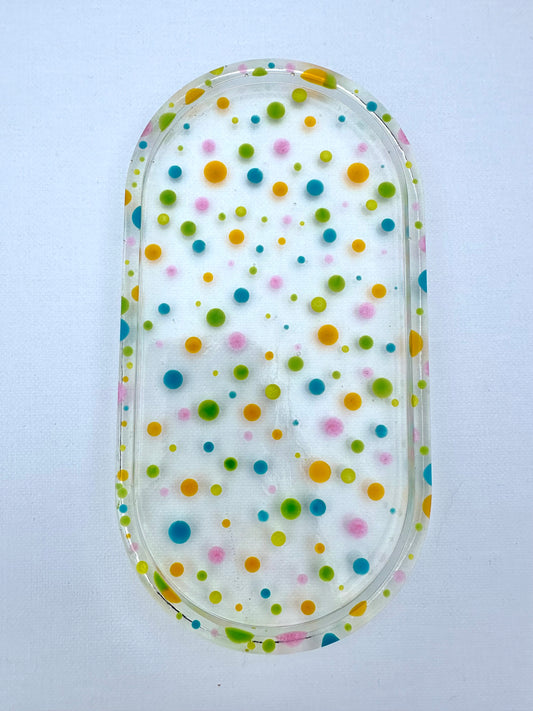 Trinket Tray - Coral Dots