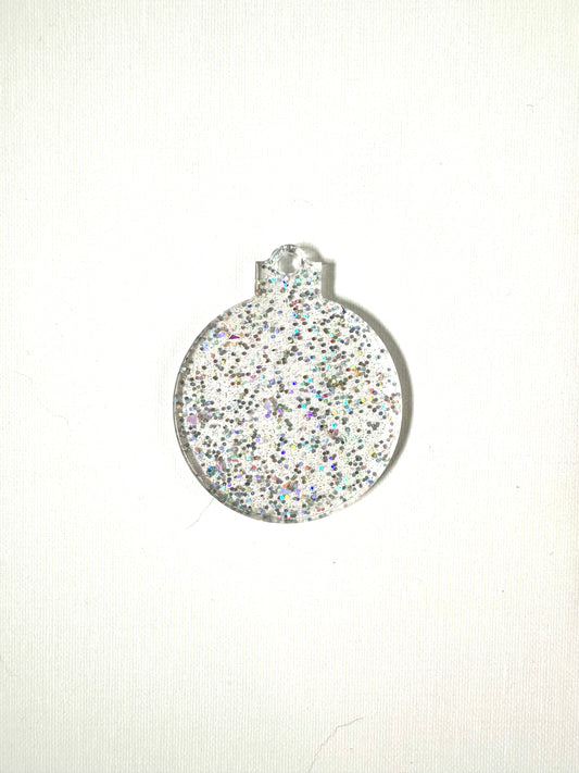 Silver Glitter Resin Tree Decoration